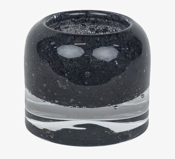Bild av minimalistisk och modern ljuskopp i svart glas