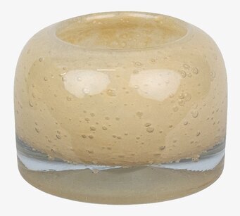 Bild av elegant och dekorativ ljuskopp i klart glas