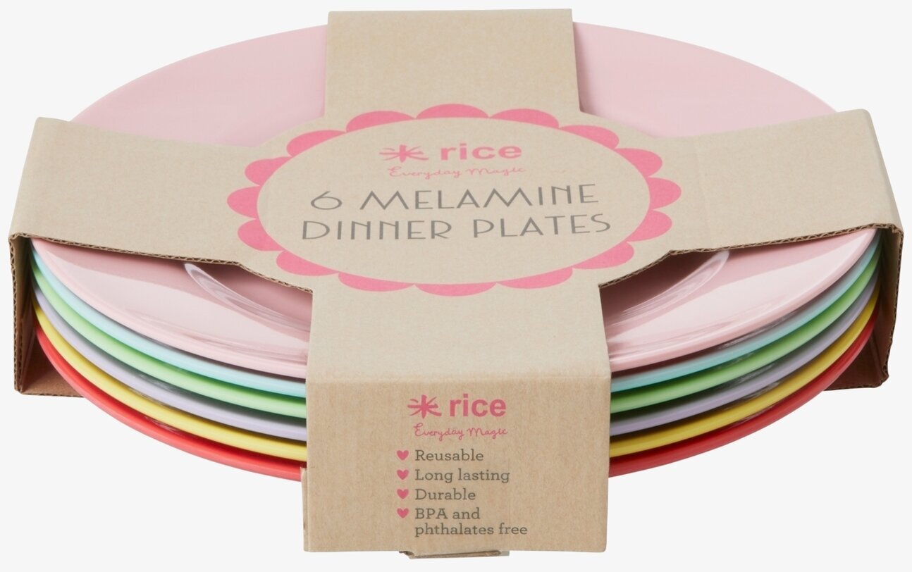 Tallrikar 6-Pack - Dance It Out Colors från Rice, färgglada