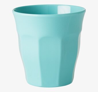 Liten Mugg Aqua från Rice i melamin med vertikala ribbor
