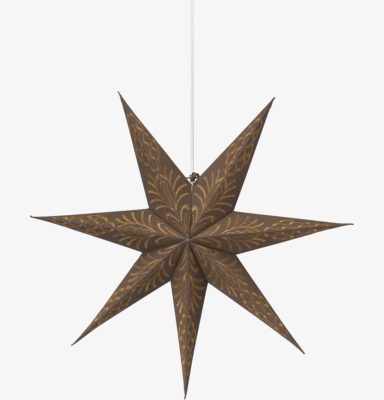 Julstjärna Celeste Star Brown/Gold från PR Home i fönster