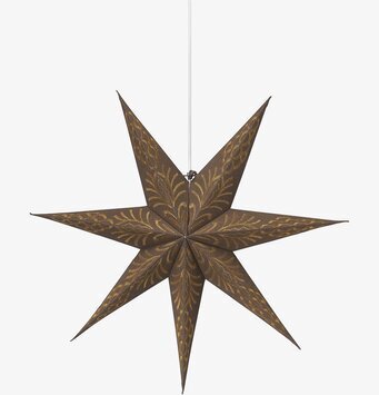 Julstjärna Celeste Star Brown/Gold från PR Home i fönster