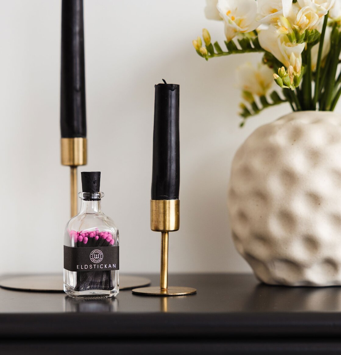 Tändstickor Liten Rodonit från Eldstickan i elegant glasburk