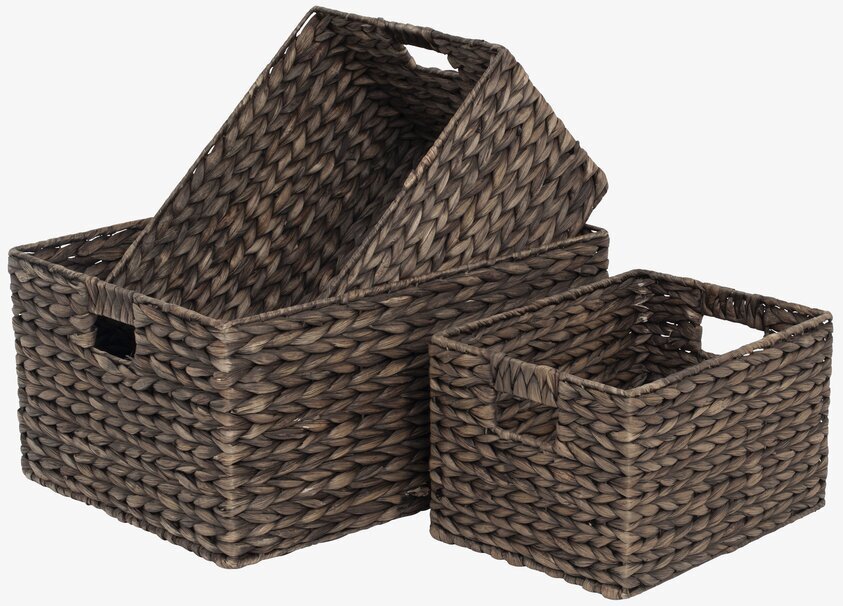 Förvaringskorg Braided Brown Large från Dixie i flätat mönster