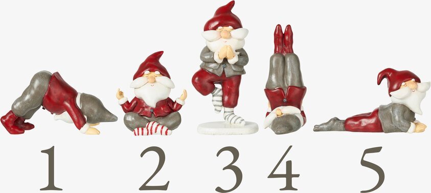 Tomte Yoga från IB Laursen i olika yogapositioner