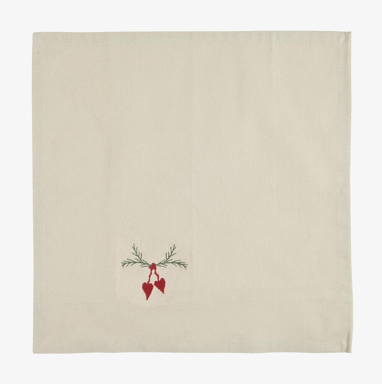 Tygservett Röda Hjärtan från IB Laursen med hjärtbroderi