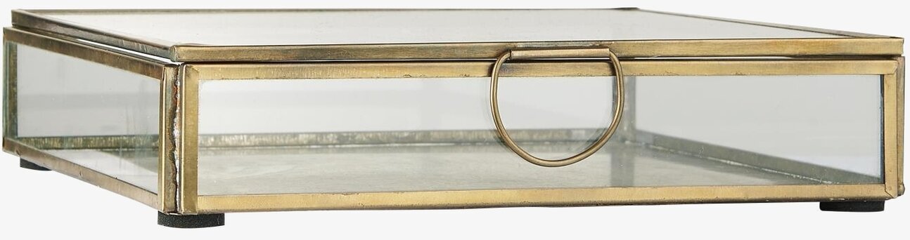 Glasbox Låg Solitaire Mässing från IB Laursen för småsaker