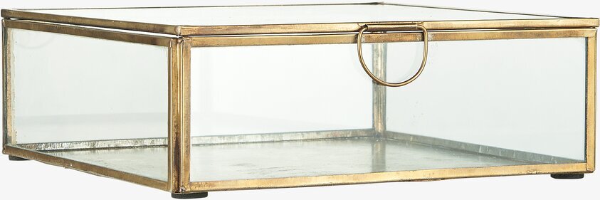 Glasbox Kvadrat Solitaire Antik Mässing från IB Laursen