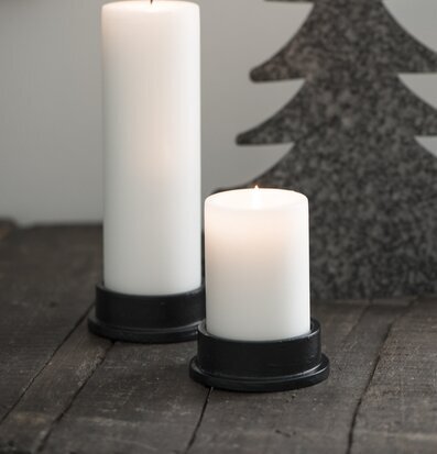 Ljusstake Svart Blockljus från IB Laursen med tända ljus