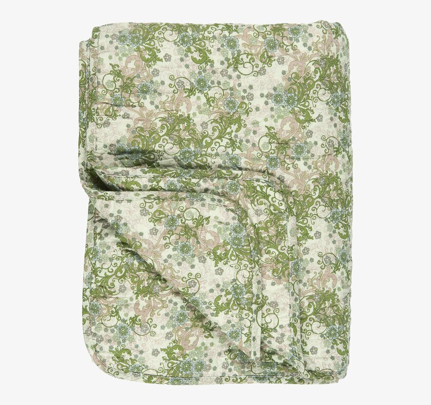 Täcke Grön Paisley Flower från IB Laursen med blommönster