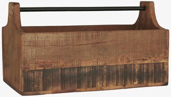 Trälåda Med Järnhandtag från IB Laursen i rustikt trä