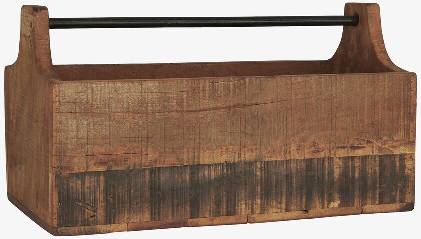 Trälåda Med Järnhandtag från IB Laursen i rustikt trä