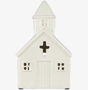 Bild av dekorativ ljuslykta i form av en kyrka