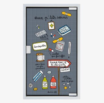 Medicinskåp Grå från Derriére la porte med rutigt mönster