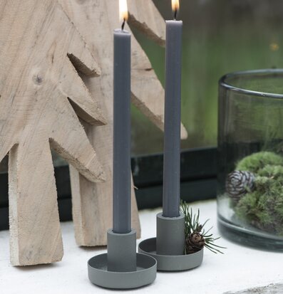 Ljus Mörkgrå Ø1,3x20 cm från IB Laursen i ljusstakar