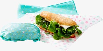 Smörgåspapper Vit Prickar från Rice i färgglad förpackning