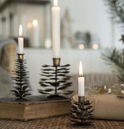 Ljusstake Kotte Mässing Julgransljus från IB Laursen i julmiljö