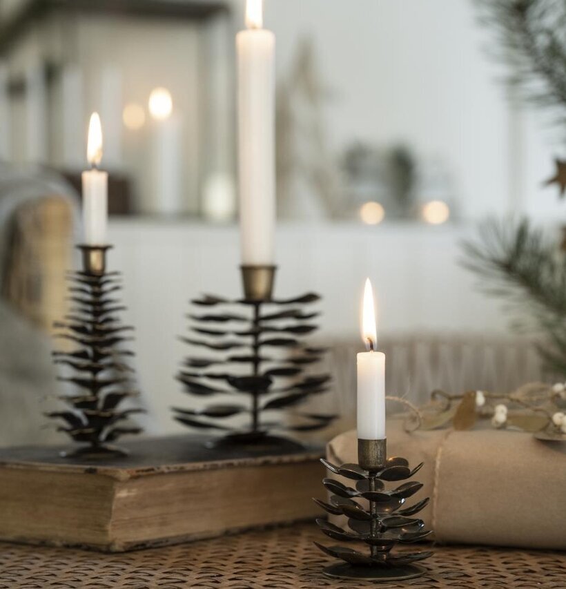 Ljusstake Kotte Mässing Julgransljus från IB Laursen i julmiljö