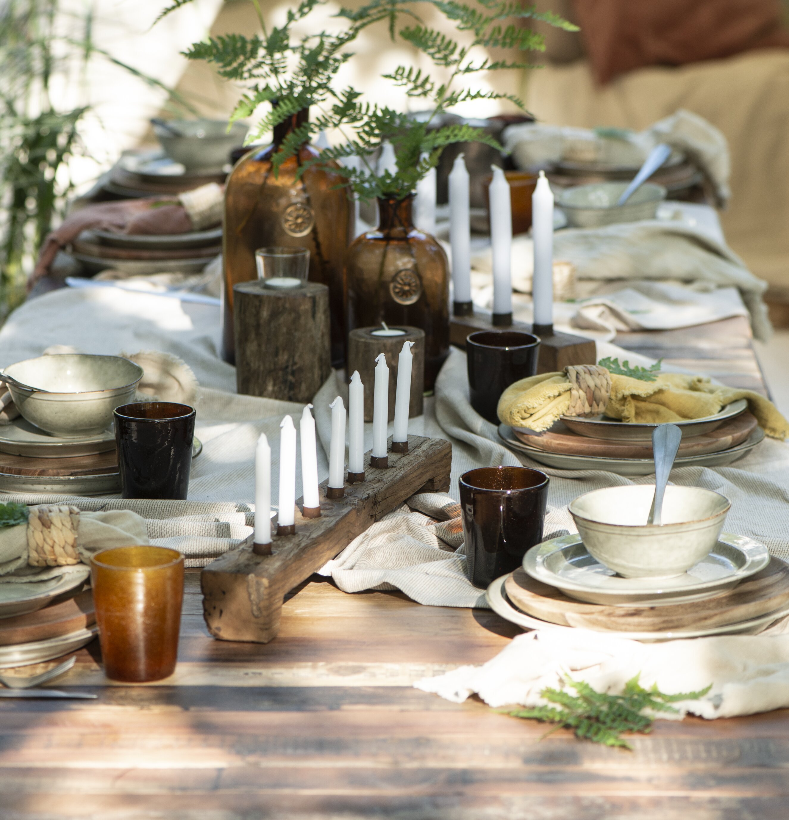 Ljusstake 7 Ljus Unika från IB Laursen på dukat bord