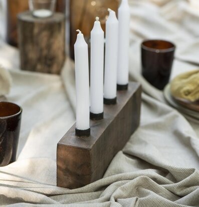 Ljusstake 4 Ljus Unika från IB Laursen på dukat utomhusbord