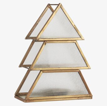 Bild av stilfull ljuslykta formad som en julgran