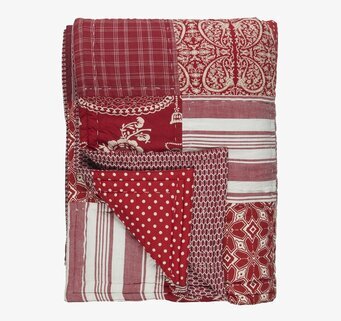 Täcke Christmas Unika Patchwork från IB Laursen, röd-vit