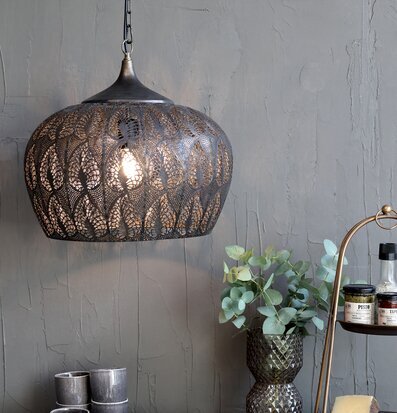 Taklampa Metall Deco Rund Antique Bronze från Chic Antique