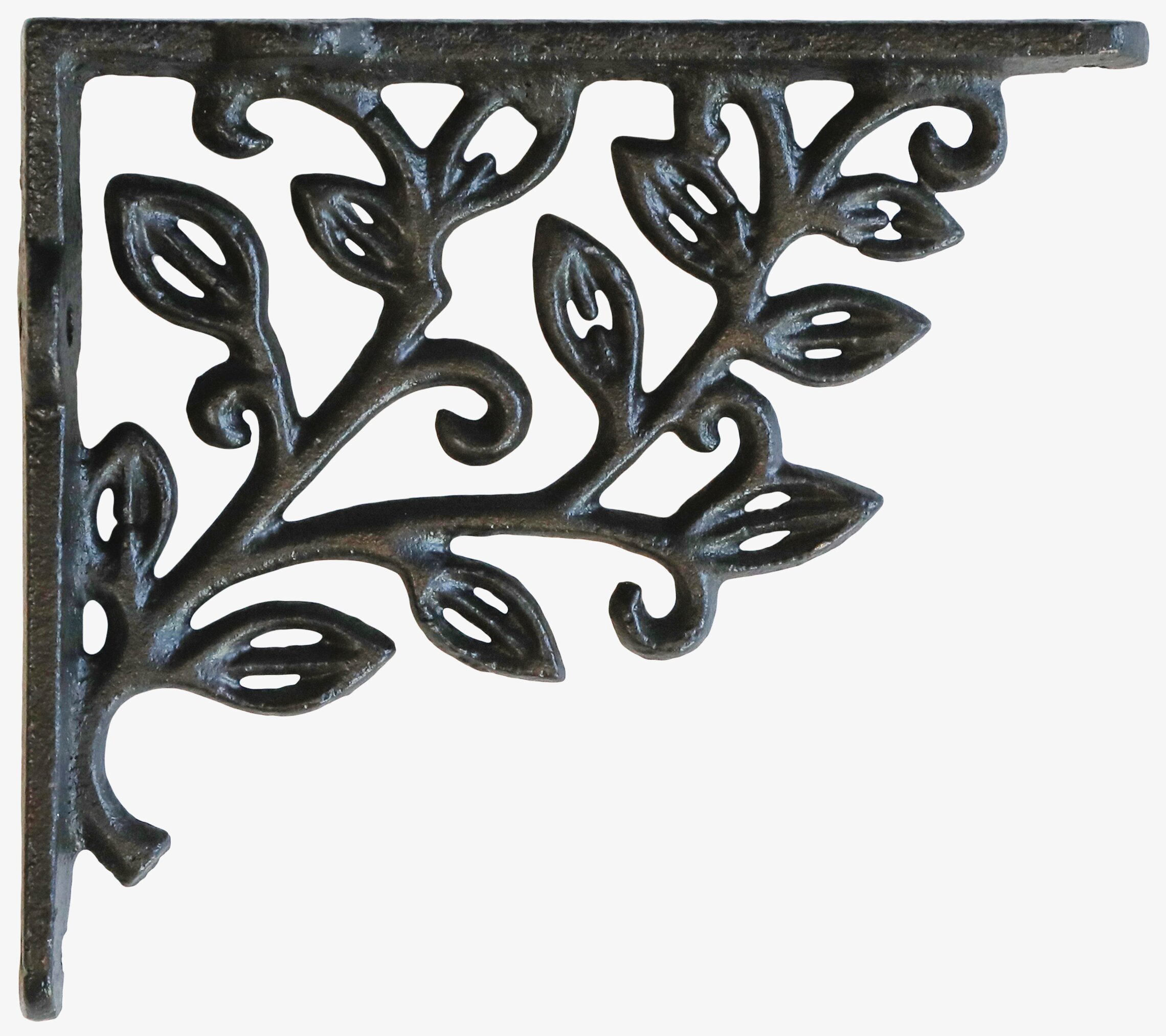 Hyllkonsol Blomsterdekor Antiksvart från Chic Antique