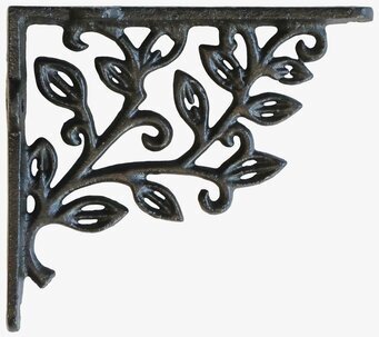 Hyllkonsol Blomsterdekor Antiksvart från Chic Antique