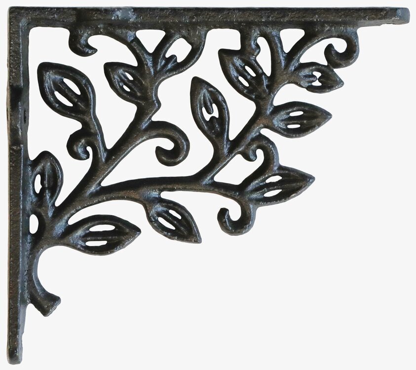 Hyllkonsol Blomsterdekor Antiksvart från Chic Antique