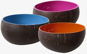 Coconut Lackerad Skål Blå från Rice med blå insida