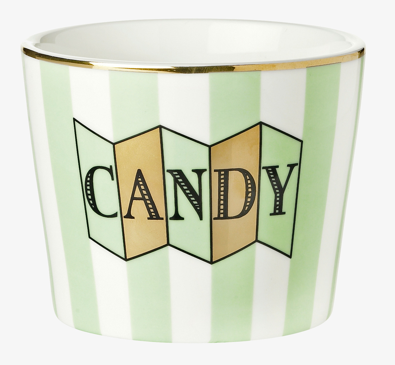 Skål Candy från Miss Etoile med gröna och vita ränder