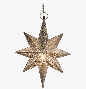 Trådlampa Stjärna Antik Mässing från Chic Antique hängande