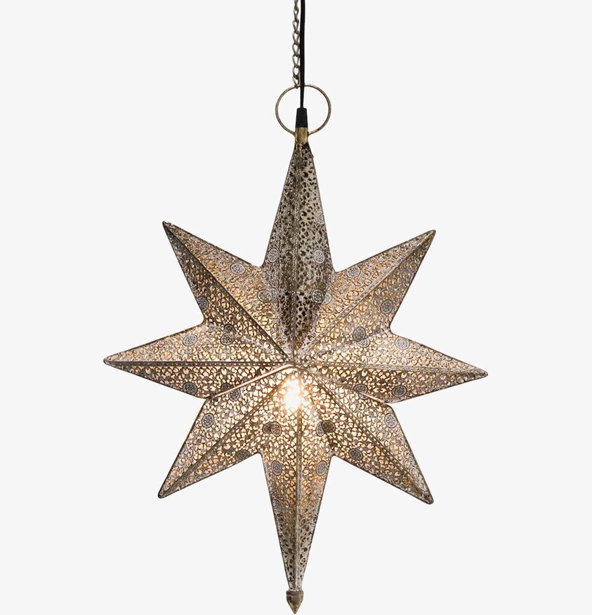 Trådlampa Stjärna Antik Mässing från Chic Antique hängande