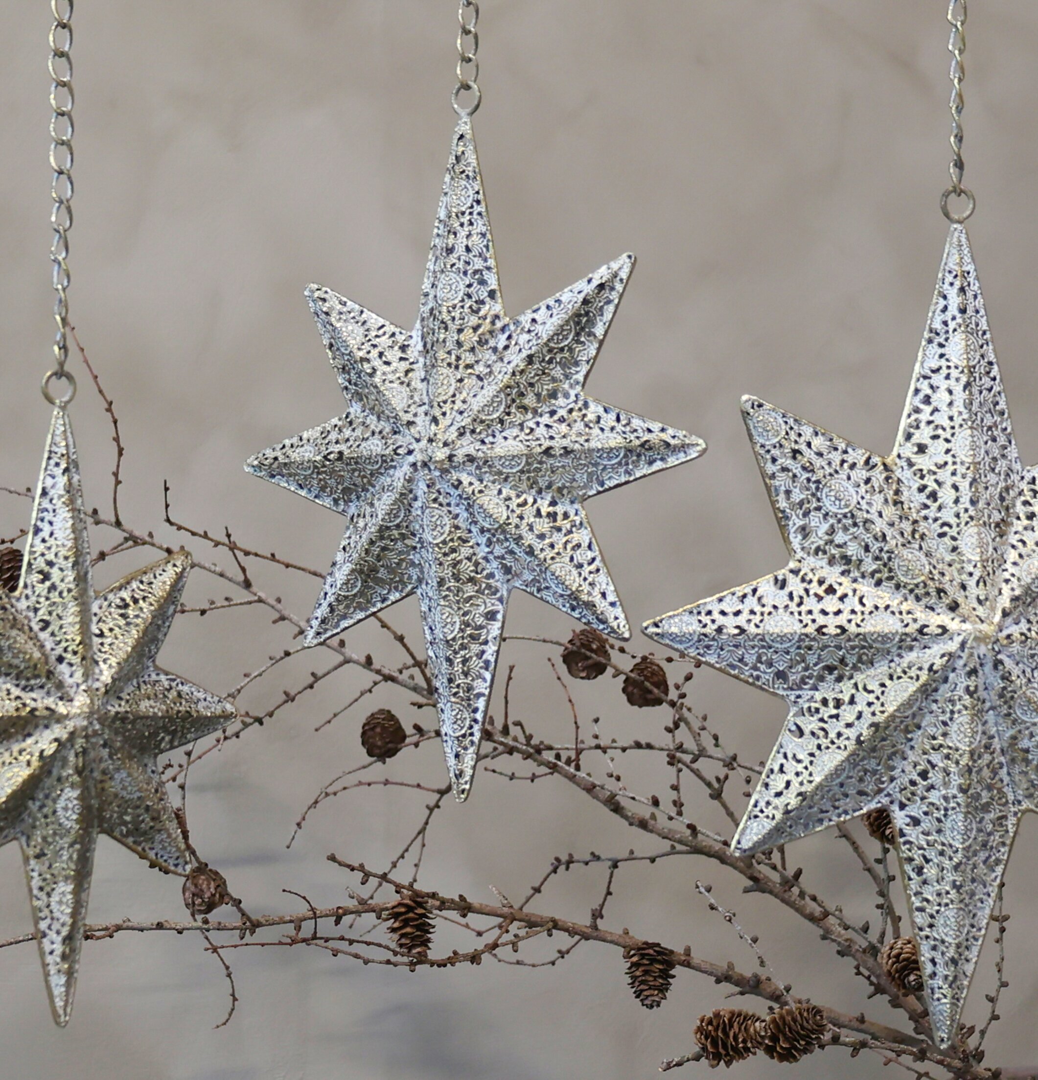 Stjärna Dekor Antik Mässing Liten från Chic Antique hänger