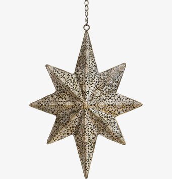 Stjärna Dekor Antik Mässing Stor från Chic Antique hängande