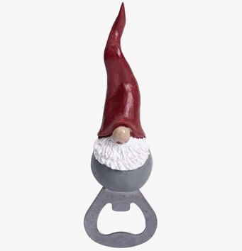 Flasköppnare Dekortomte från Nääsgränsgården med röd mössa