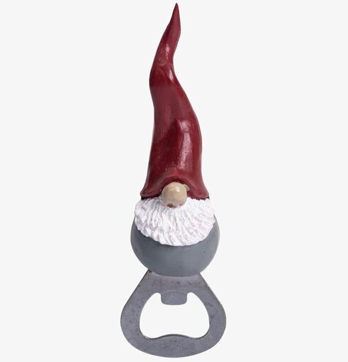 Flasköppnare Dekortomte från Nääsgränsgården med röd mössa