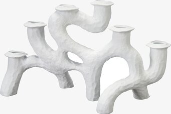 Willow Ljusstake Matt Vit från Wikholm Form med trädgrenar