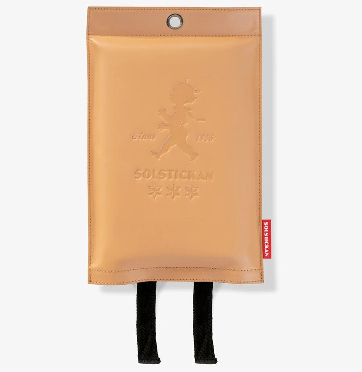 Brandfilt - Ljust Läder från Solstickan i beige läderfodral