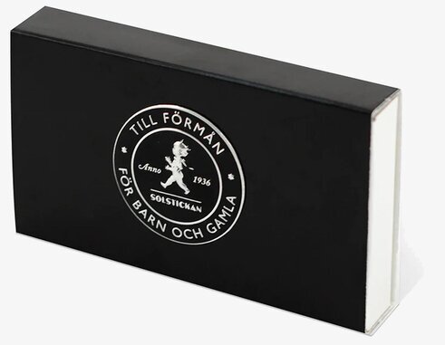 Tändsticksask Svart från Solstickan med minimalistisk design