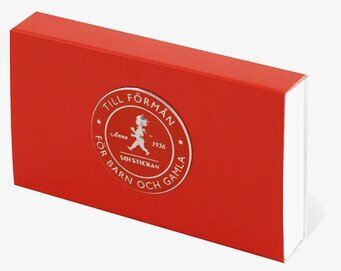 Tändsticksask Röd från Solstickan med klassisk design