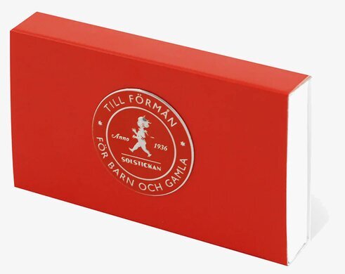 Tändsticksask Röd från Solstickan med klassisk design
