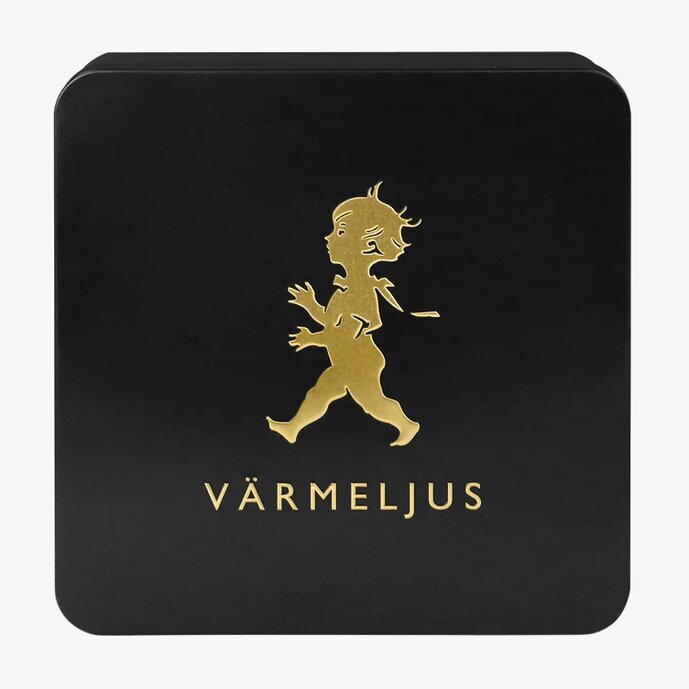 Plåtburk Värmeljus Svart/Guld från Solstickan i metall