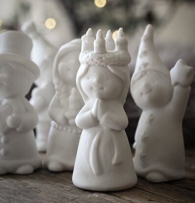 Luciatåg Set/5 - Majas Cottage, fem keramiska figurer, jul