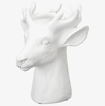 Kruka Hjort Stor från Wikholm Form, vit hjorthuvudkruka