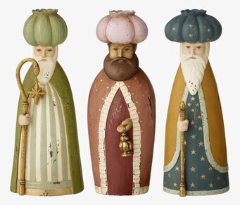 Ljusstake - De 3 Vise Männen från Bungalow i jordnära färger