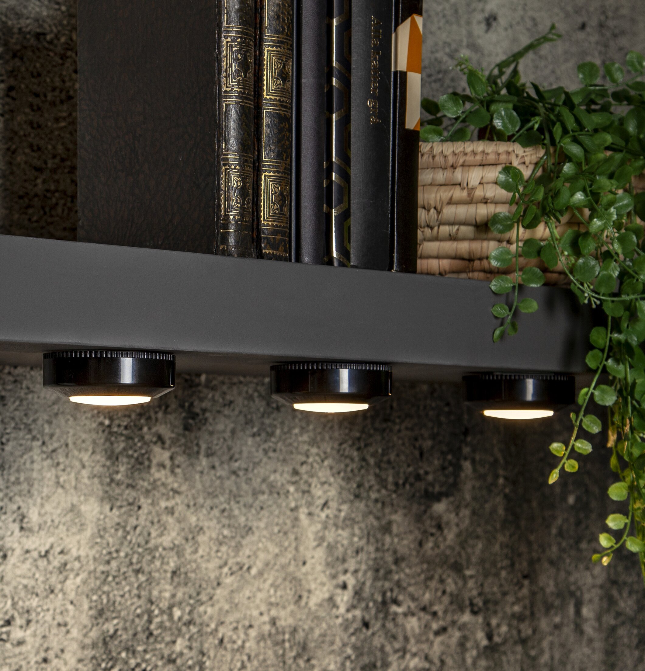 Puck LED Functional Svart 3-Pack från Star Trading monterad