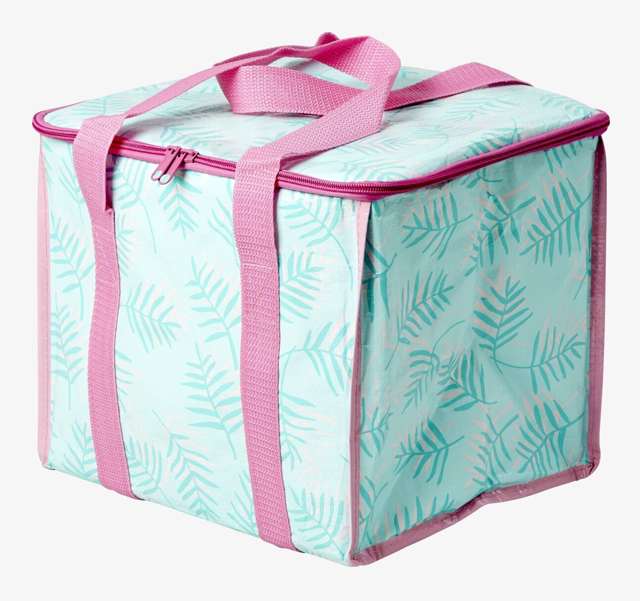 Kylväska från Rice med pastellblå design och gröna blad