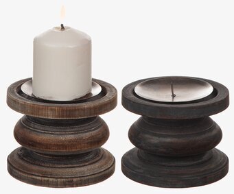 Ljusstake Trä Svarvad 8cm från Different Design i trä